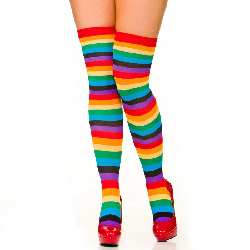 Unbeatable Prices Rainbow Striped Knee High Clown Socks