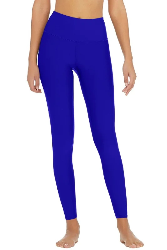 Members Only Royal Blue UV 50+ Lucy Vivid Performance Leggings Yoga Pants - Women