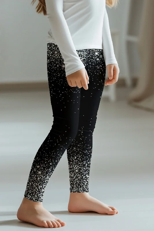 Special Discount Silver Chichi Lucy Stunning Black Printed Leggings - Kids