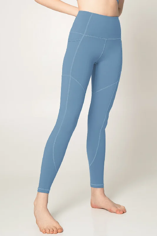 Amazing Deals 4 for $54 - Sky Blue Cassi Three Pockets Workout Leggings Yoga Pants - Women Amazing Deals 4 for $54 - Sky Blue Cassi Three Pockets Workout Leggings Yoga Pants - Women
