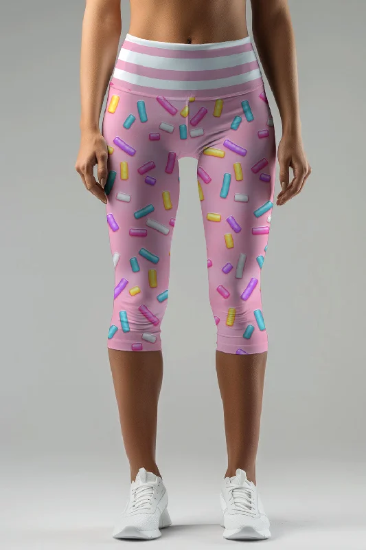 Act Now Sugar Baby Ellie Pink Performance Yoga Capri Leggings - Women