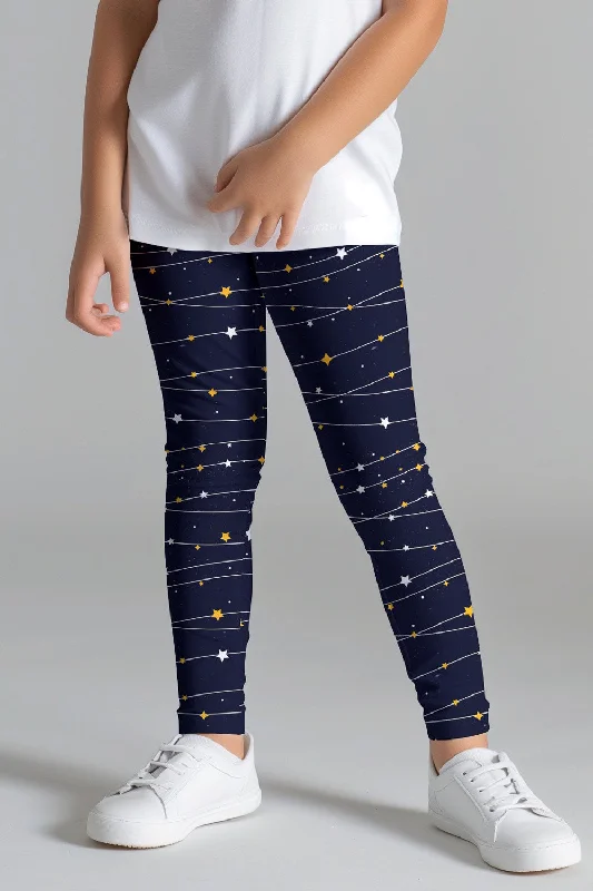 Limited Time To the Moon & Back Lucy Navy Blue Star Print Leggings - Kids