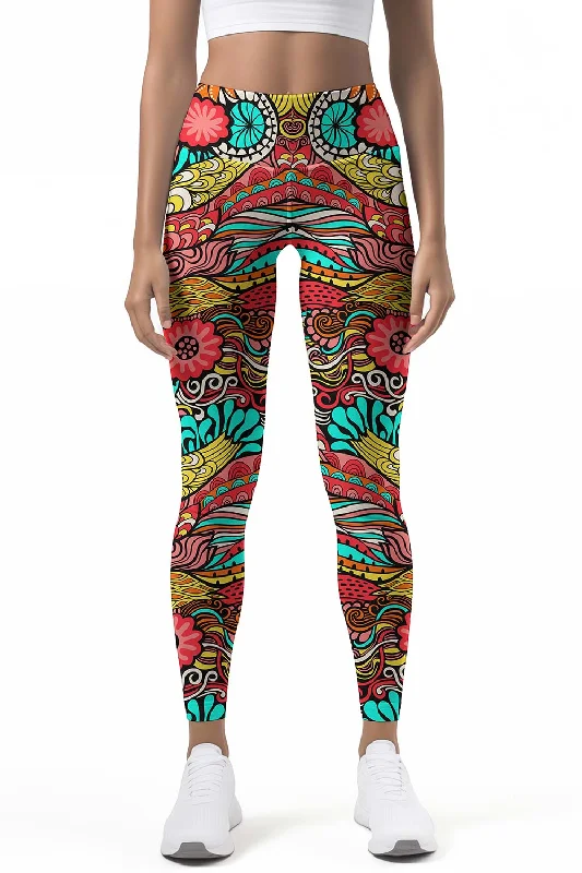 Doorbuster Deal Verve Lucy Printed Performance Yoga Leggings - Women