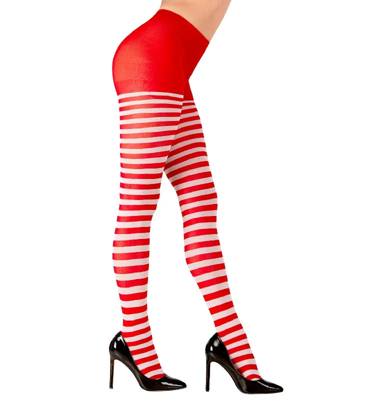 Great Deals White and Red Striped Tights