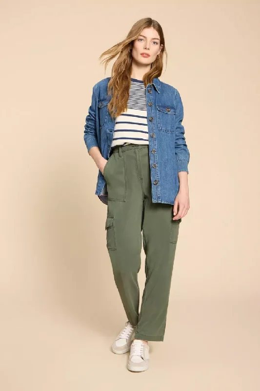 Price Meltdown White Stuff Arlo Tencel Cargo Trousers - Mid Green