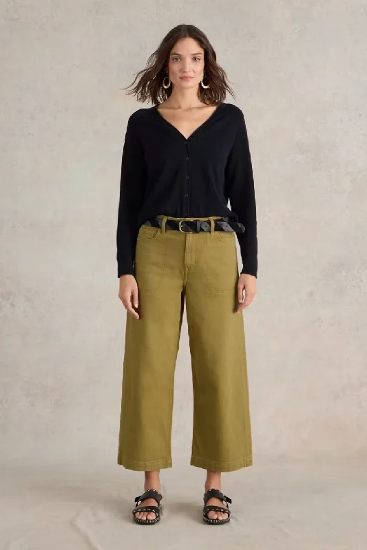 Quick Sale White Stuff Tia Wide Leg Crop Khaki Green Jean