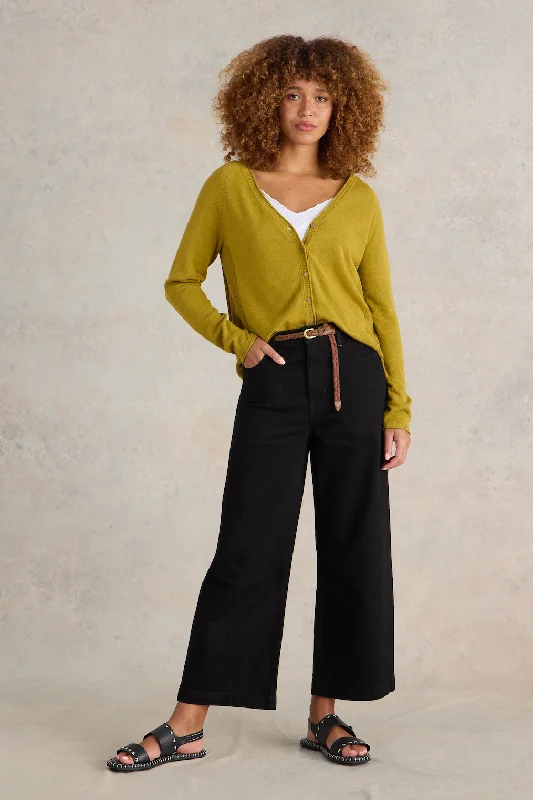 Deal Dash White Stuff Tia Wide Leg Crop Pure Black Jean