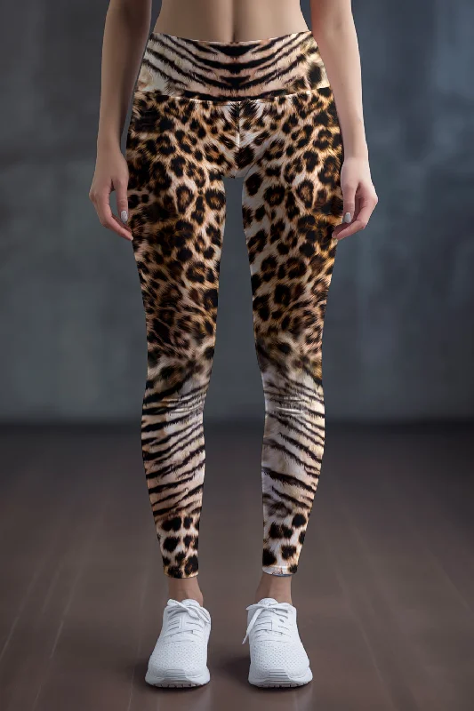 Instant Discount Wild Instinct Lucy Brown Leopard Print Leggings Yoga Pants - Women