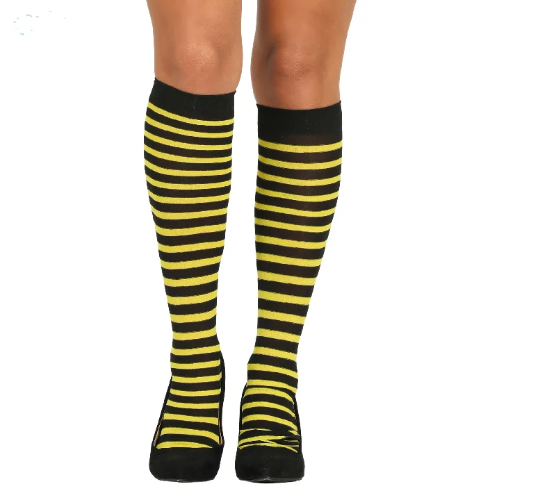Special Offer Yellow and Black Striped Thigh Highs