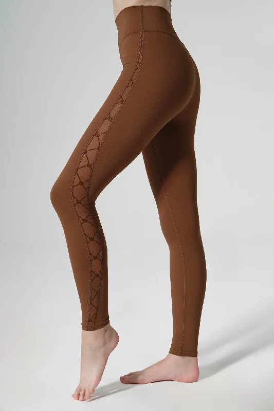 TIME-Limited Offer Zoe Monogram Leggings - Gingerbread