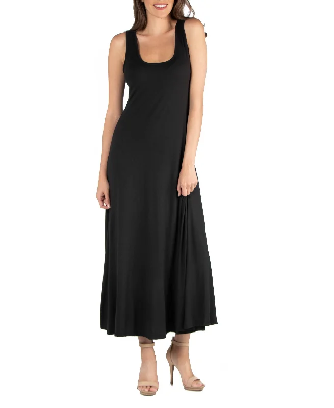 Exclusive Savings 24seven Comfort Apparel Slim Fit A Line Sleeveless Maxi Dress