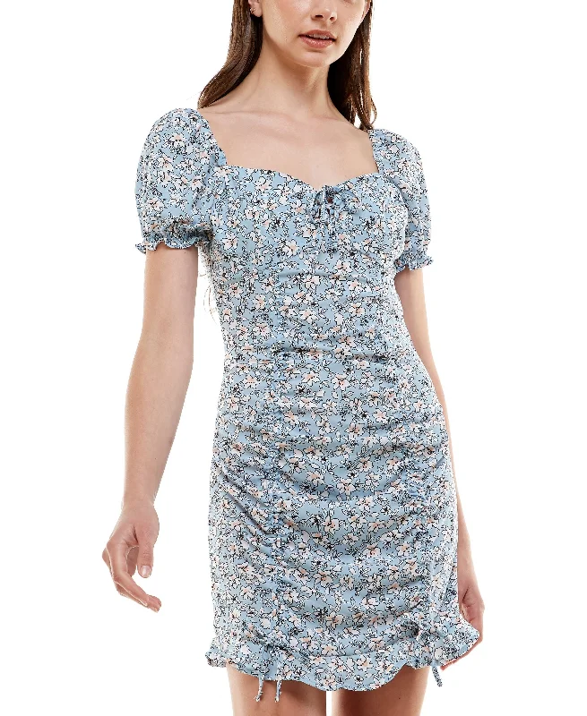 Exclusive Preview Almost Famous Juniors' Lace-Up Sweetheart-Neck Dress