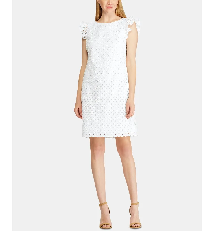 Major Savings American Living Scalloped Eyelet Embroidery Dress