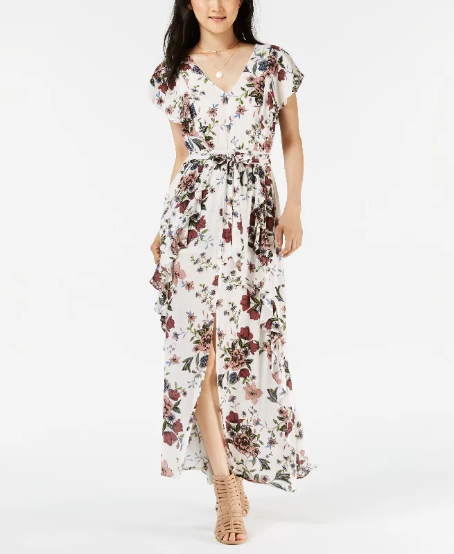 Referral Discount American Rag Juniors Printed Ruffled Maxi Dress
