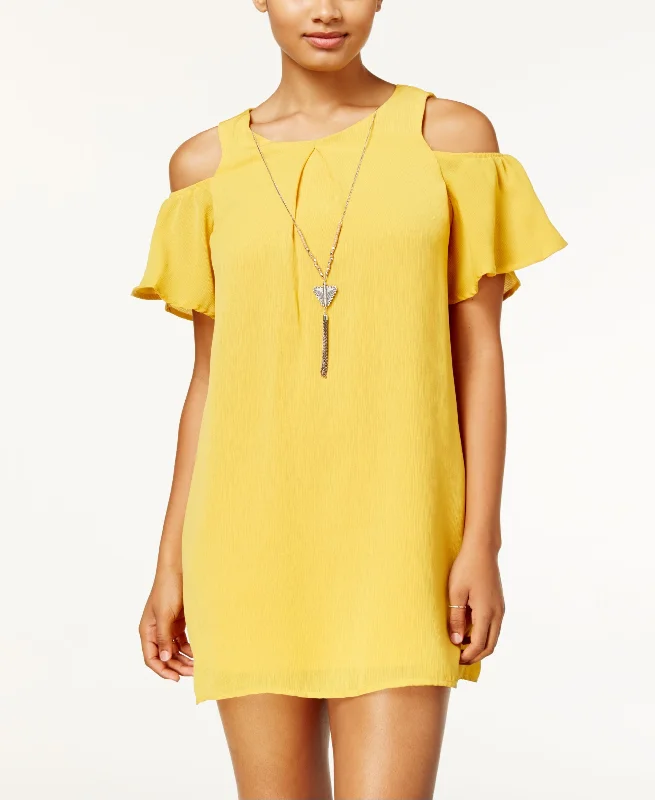 Discount Extravaganza As U Wish Juniors Cold Shoulder Necklace Shift Dress