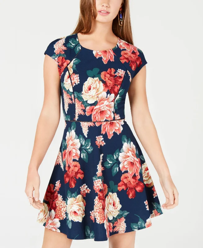 Massive Deals B Darlin Juniors Floral Print Fit Flare Dress