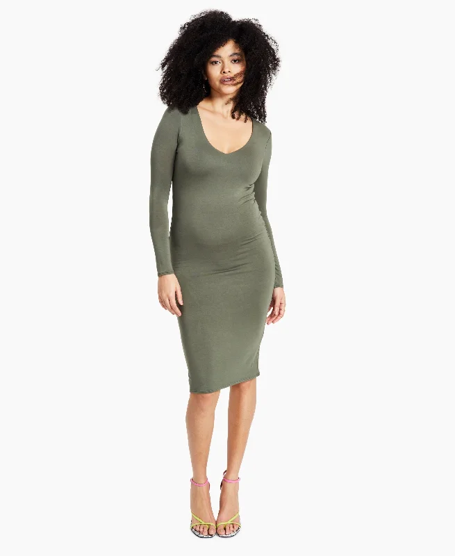 Price Buster Bar III Long Sleeve V Neck Jersey Dress