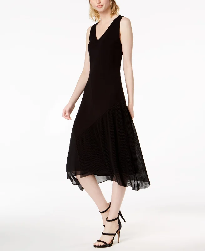 Buy More, Save More Bar III Sleeveless Pleated Contrast Midi Dress