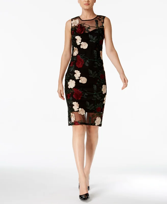 Buy More, Save More Calvin Klein Embroidered Mesh Dress