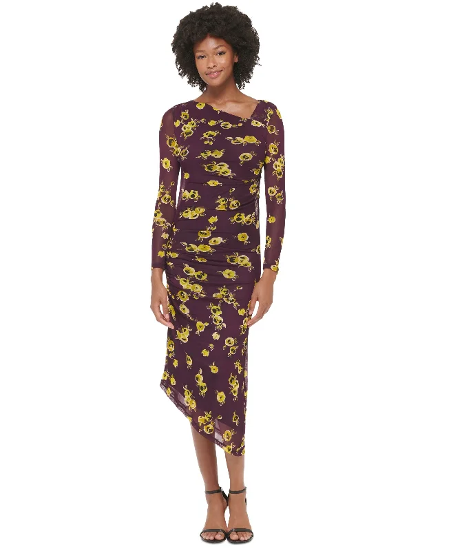 Major Savings Calvin Klein Womens Printed Mesh Bodycon Dress