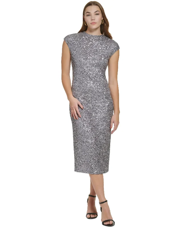 Price Drop Calvin Klein Womens Sleeveless Sequin Sheath Dress