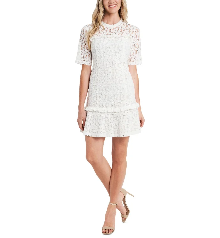 Mega Deal Cece Ruffle Trimmed Lace Mini Dress