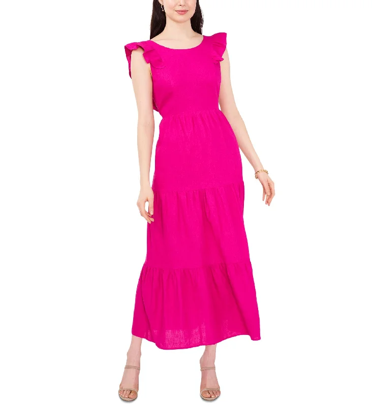 Best Deals Cece Womens Ruffled Tie Back Maxi Dress