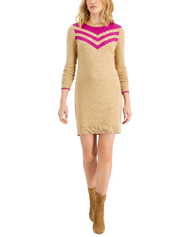 Blowout Sale Charter Club Chevron Neck Sweater Dress