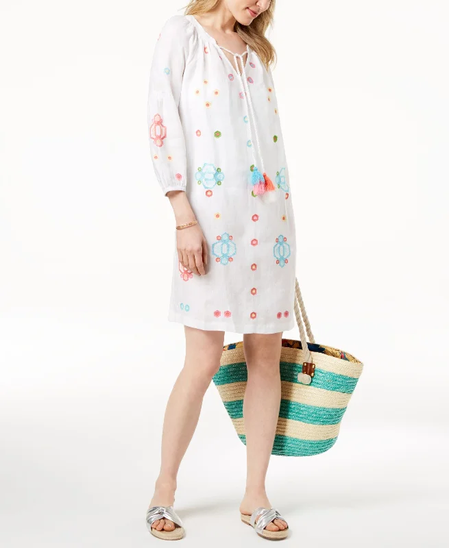 Price Meltdown Charter Club Linen Embroidered Peasant Dress