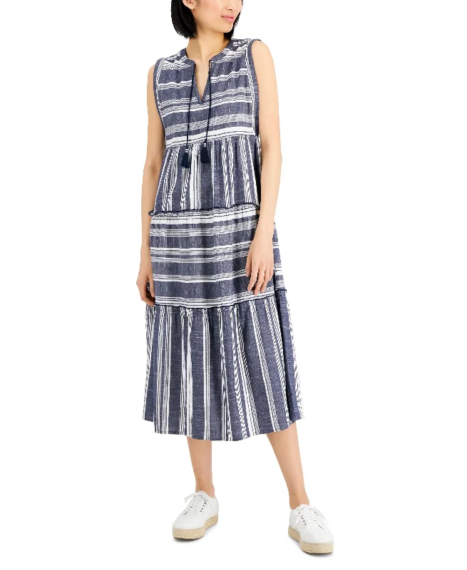 Special Buy Charter Club Womens Cotton Sleeveless Midi Dress