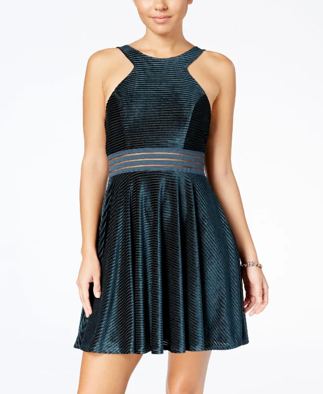 The Best Prices City Studios Juniors Illusion Waist Velvet Dress