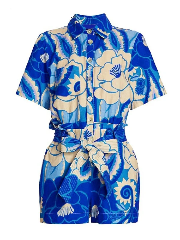 Price Reduction Summer Jumpsuits Flower Print Playsuits For Women Lapel Short Sleeve High Waist Shorts Price Reduction Summer Jumpsuits Flower Print Playsuits For Women Lapel Short Sleeve High Waist Shorts