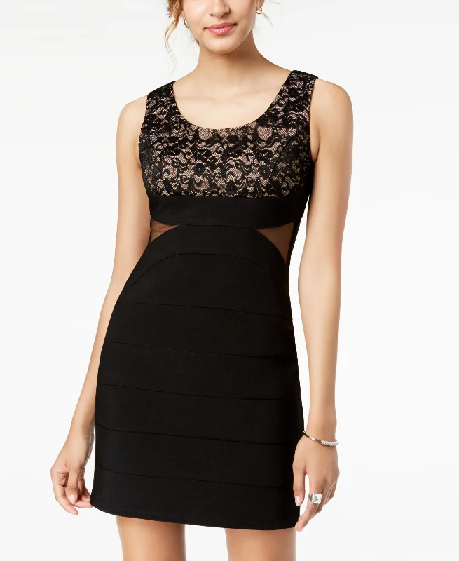 Mega Sale Crystal Doll Juniors Lace Contrast Bodycon Dress
