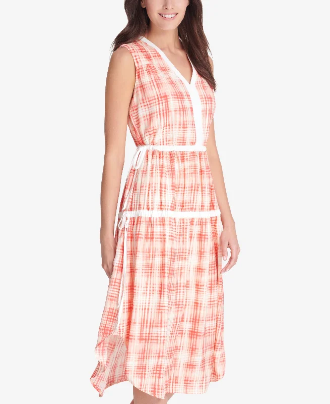 Price Drop DKNY Printed Ruched Dress