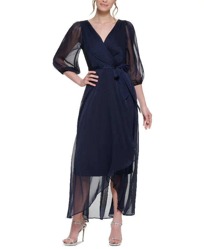 Price Cut DKNY Womens Illusion Long Wrap Dress