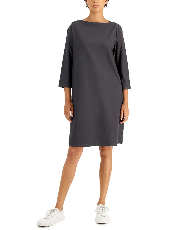 Discount Deals Eileen Fisher Bateau Neck Shift Dress