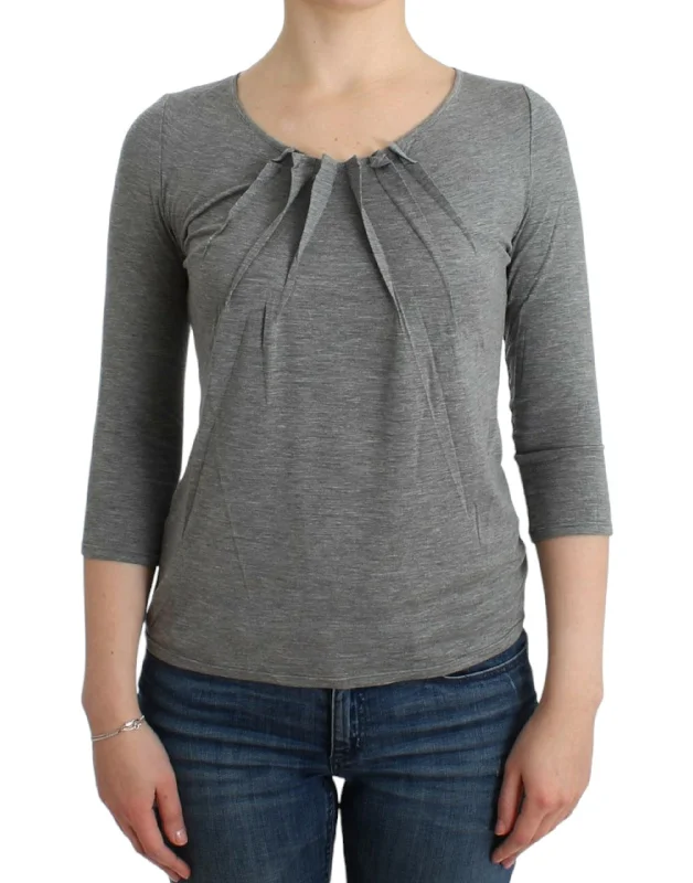 Can't Miss Elegant Gray Cashmere-blend Jumper