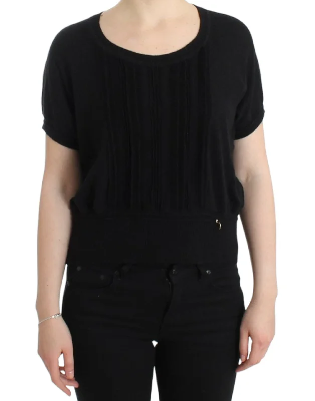 Crazy Deals Elegant Short Sleeved Black Jumper