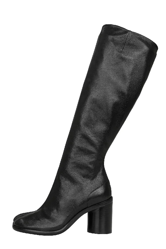 Best Bargains Maison Margiela Knee High Tabi Boots in Black H80