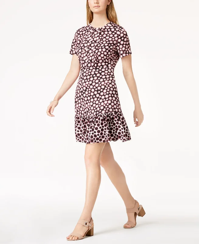 Super Deal Maison Jules Printed Flounce Hem Dress