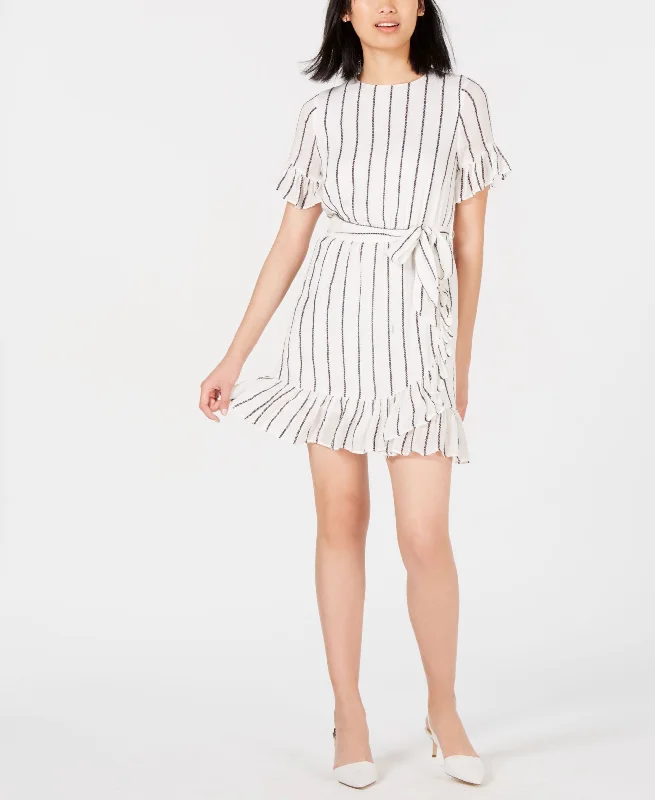 Quick Sale Maison Jules Striped Ruffled Wrap Dress