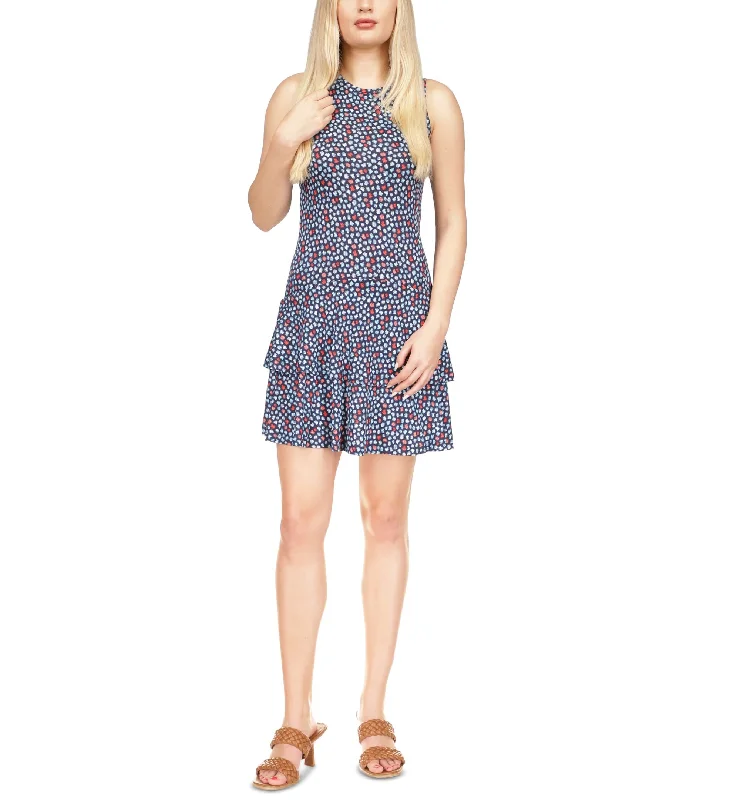 Price Rollback MICHAEL KORS Womens Ruffled Pullover Unlined Printed Sleeveless Crew Neck Short Fit + Flare Dress Price Rollback MICHAEL KORS Womens Ruffled Pullover Unlined Printed Sleeveless Crew Neck Short Fit + Flare Dress