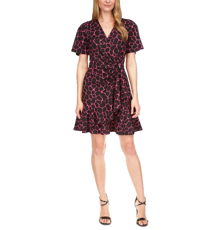 Act Fast MICHAEL Michael Kors Giraffe Flutter Mini Wrap Dress