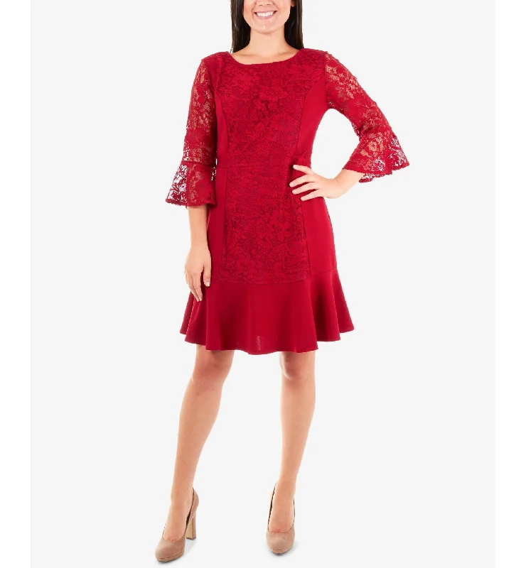 Weekend Special NY Collection Lace Flounce Hem Shift Dress