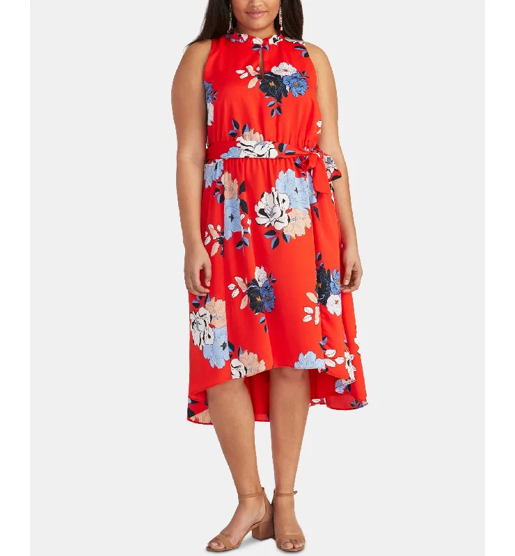 Crazy Deals Trendy Plus Size Concetta Floral-Print High-Low Dress