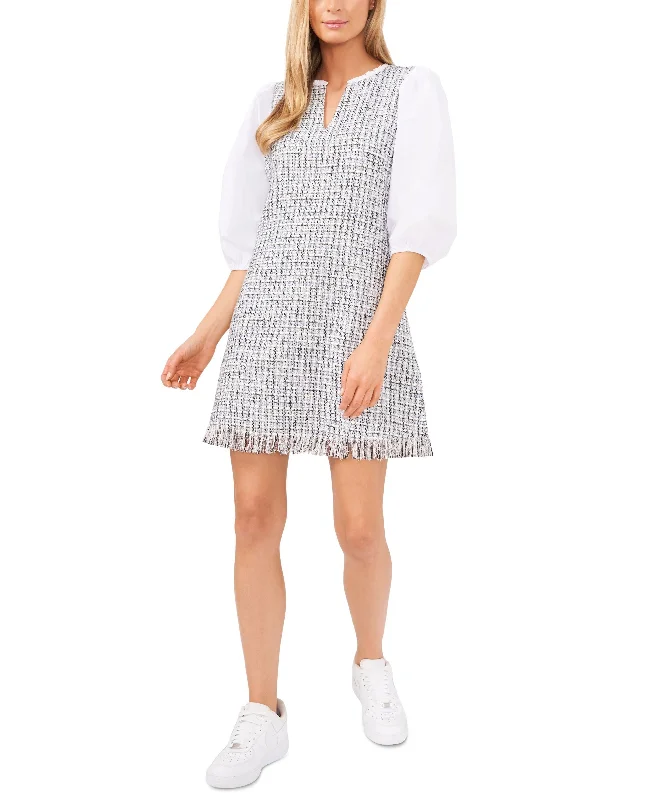 Weekend Deal Riley Rae Tweed Puff Sleeve Dress
