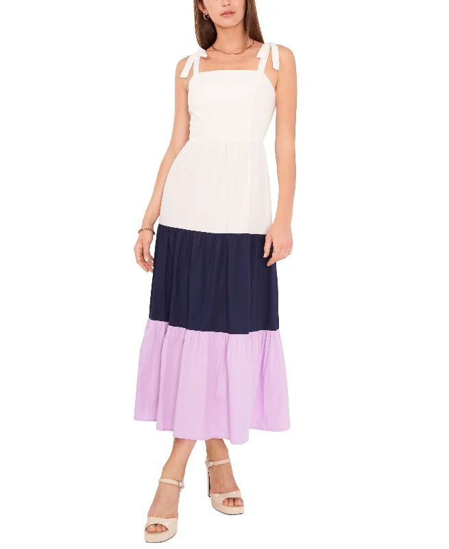 Midnight Sale Riley Rae Womens Colorblocked Midi Dress