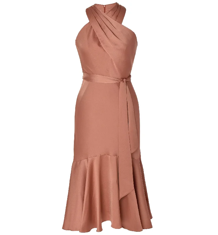 Year-End Sale Taylor Womens Crisscross Halter Maxi Dress