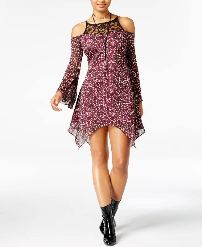 Take Advantage The Edit By Seventeen Juniors Animal Print Cold Shoulder Dress