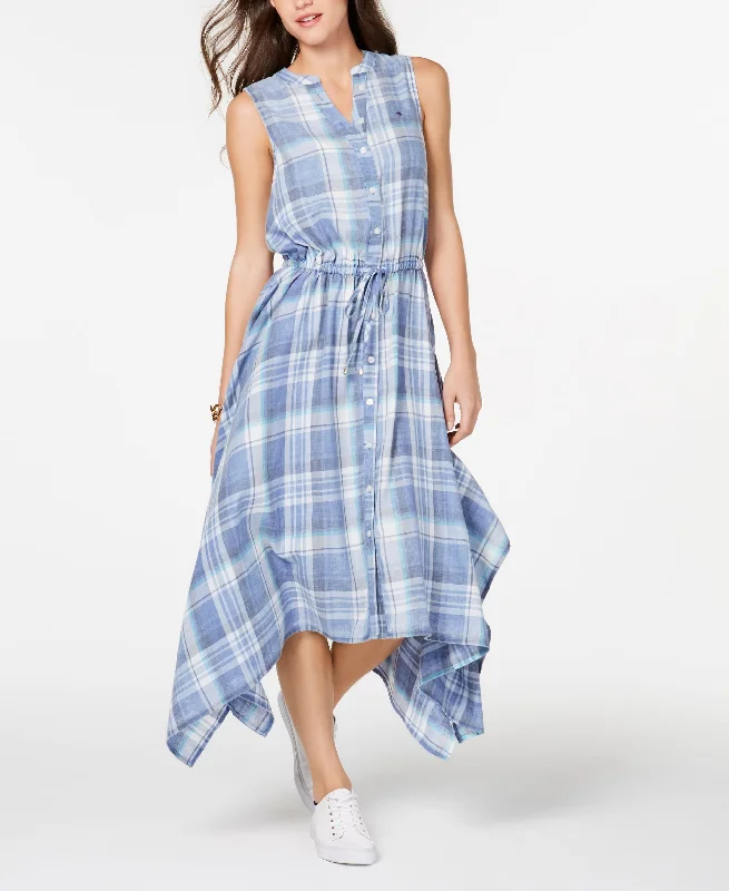 Daily Specials Tommy Hilfiger Sleeveless Handkerchief Hem Shirtdress